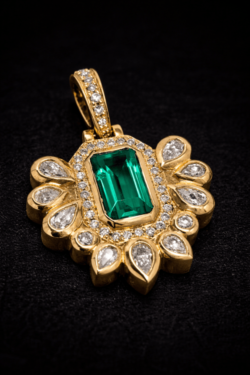 Colombian emerald pendant - Zack B Designs